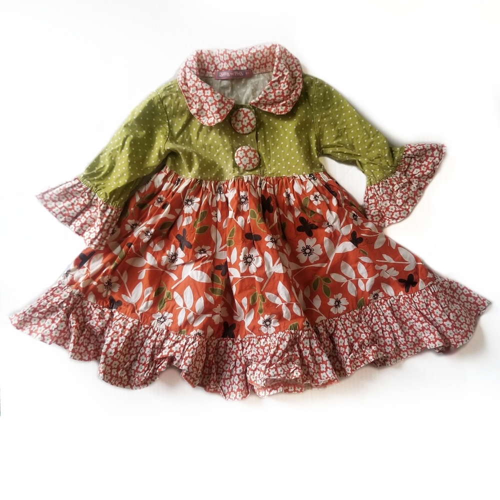 Jelly the Pug Maple Lily Toddler Floral Dress 2T